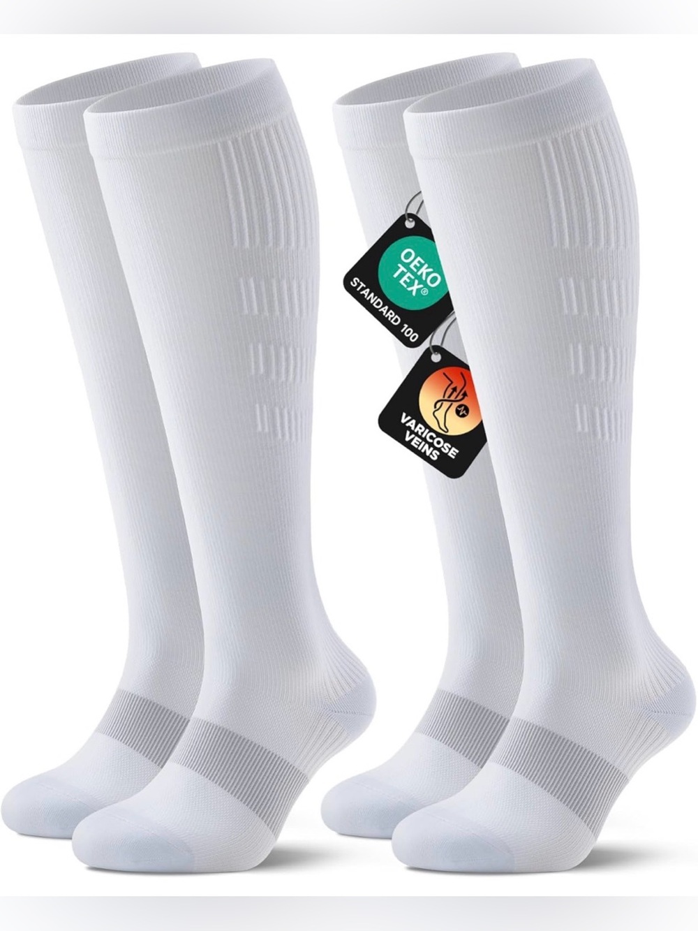 Compression Socks for Women Men, 20-30mmHg Graduated Circulation (L/XL)